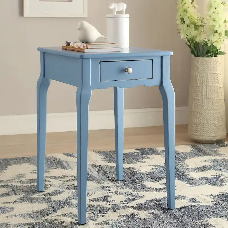 Side Table with Drawer - 16"W x 19"D x 24"H, Wood, Tapered Legs, Storage, 9 Colors, Contemporary, Poplar/MDF