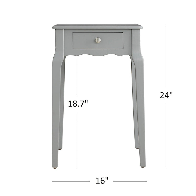 Side Table with Drawer - 16"W x 19"D x 24"H, Wood, Tapered Legs, Storage, 9 Colors, Contemporary, Poplar/MDF