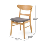 Dining Table with 6 Chairs - 59.1"W, Mid-Century Modern, Rubberwood, Upholstered Seats, 300 lbs Capacity, 6 Color Options