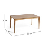 Dining Table with 6 Chairs - 59.1"W, Mid-Century Modern, Rubberwood, Upholstered Seats, 300 lbs Capacity, 6 Color Options