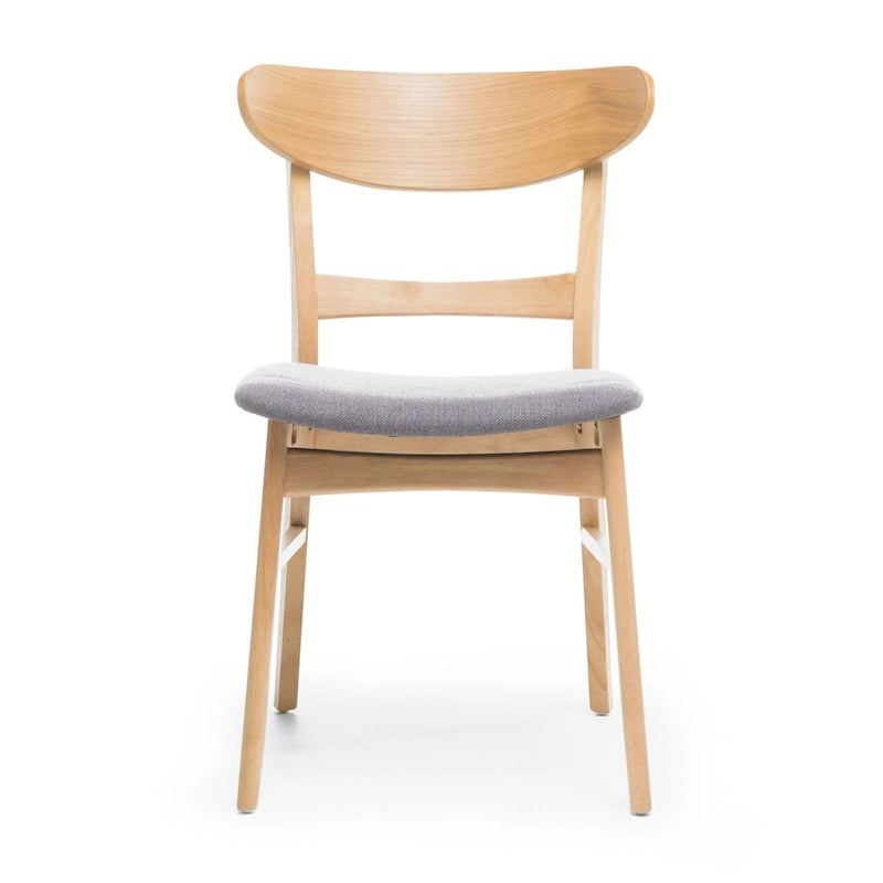 Dining Table with 6 Chairs - 59.1"W, Mid-Century Modern, Rubberwood, Upholstered Seats, 300 lbs Capacity, 6 Color Options