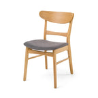 Dining Table with 6 Chairs - 59.1"W, Mid-Century Modern, Rubberwood, Upholstered Seats, 300 lbs Capacity, 6 Color Options