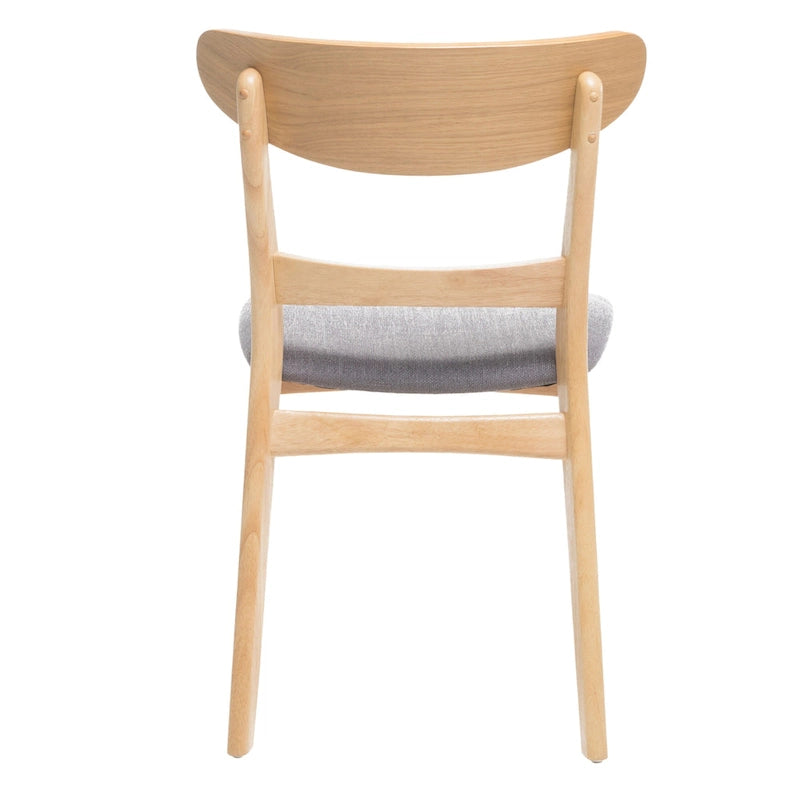 Dining Table with 6 Chairs - 59.1"W, Mid-Century Modern, Rubberwood, Upholstered Seats, 300 lbs Capacity, 6 Color Options