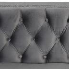 Velvet Sofa - Dutch Velvet, Iron Legs, Button Tufted, Nailhead Trim, 770-1102 lbs Capacity, Modern Transitional Style