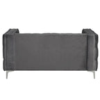 Velvet Sofa - Dutch Velvet, Iron Legs, Button Tufted, Nailhead Trim, 770-1102 lbs Capacity, Modern Transitional Style