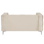Velvet Sofa - Dutch Velvet, Iron Legs, Button Tufted, Nailhead Trim, 770-1102 lbs Capacity, Modern Transitional Style