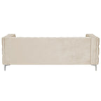 Velvet Sofa - Dutch Velvet, Iron Legs, Button Tufted, Nailhead Trim, 770-1102 lbs Capacity, Modern Transitional Style