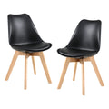 Dining Chairs Set of 2 - PU Leather Upholstered, Solid Beech Wood Legs, Ergonomic Design, 260 lbs Capacity, Modern Style
