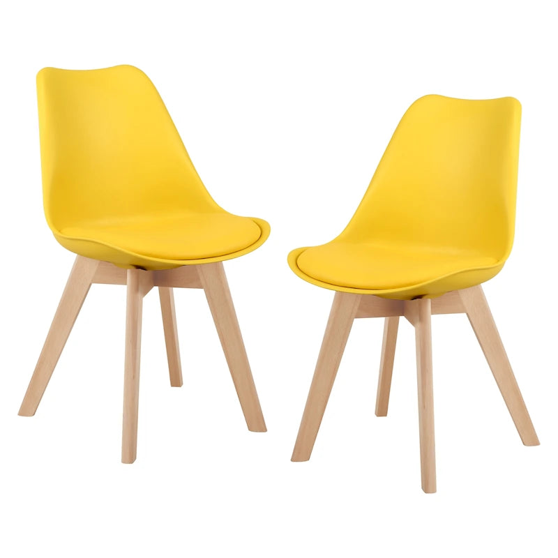 Dining Chairs Set of 2 - PU Leather Upholstered, Solid Beech Wood Legs, Ergonomic Design, 260 lbs Capacity, Modern Style