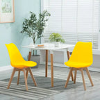 Dining Chairs Set of 2 - PU Leather Upholstered, Solid Beech Wood Legs, Ergonomic Design, 260 lbs Capacity, Modern Style