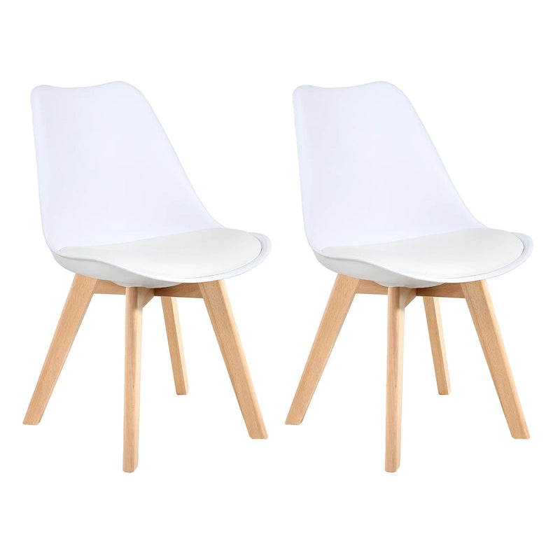 Dining Chairs Set of 2 - PU Leather Upholstered, Solid Beech Wood Legs, Ergonomic Design, 260 lbs Capacity, Modern Style