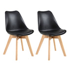 Dining Chairs Set of 2 - PU Leather Upholstered, Solid Beech Wood Legs, Ergonomic Design, 260 lbs Capacity, Modern Style