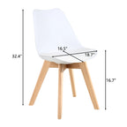 Dining Chairs Set of 2 - PU Leather Upholstered, Solid Beech Wood Legs, Ergonomic Design, 260 lbs Capacity, Modern Style