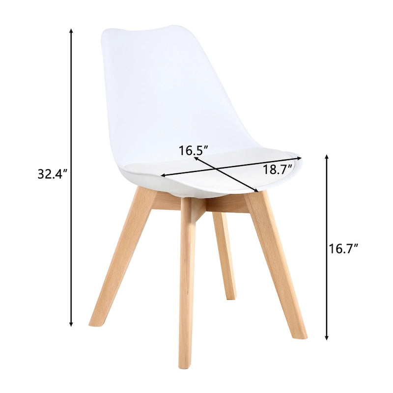 Dining Chairs Set of 2 - PU Leather Upholstered, Solid Beech Wood Legs, Ergonomic Design, 260 lbs Capacity, Modern Style