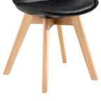 Dining Chairs Set of 2 - PU Leather Upholstered, Solid Beech Wood Legs, Ergonomic Design, 260 lbs Capacity, Modern Style