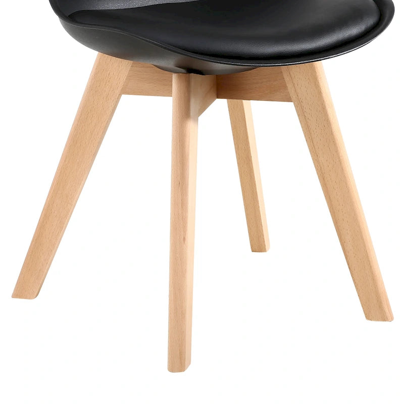 Dining Chairs Set of 2 - PU Leather Upholstered, Solid Beech Wood Legs, Ergonomic Design, 260 lbs Capacity, Modern Style