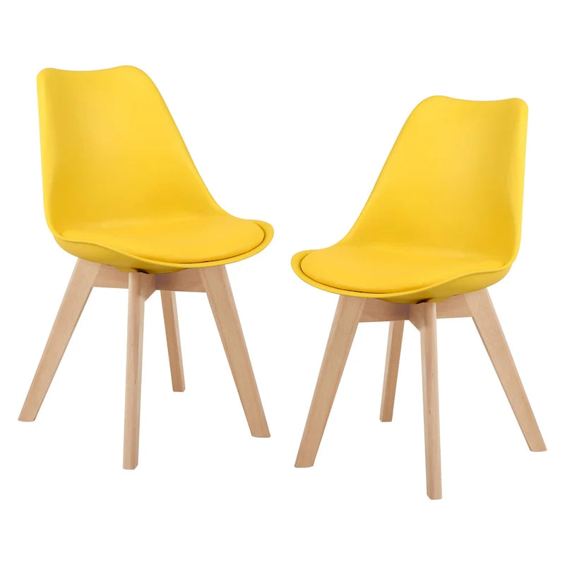Dining Chairs Set of 2 - PU Leather Upholstered, Solid Beech Wood Legs, Ergonomic Design, 260 lbs Capacity, Modern Style