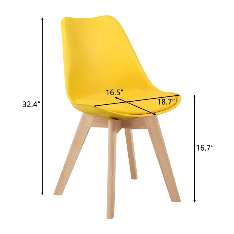 Dining Chairs Set of 2 - PU Leather Upholstered, Solid Beech Wood Legs, Ergonomic Design, 260 lbs Capacity, Modern Style