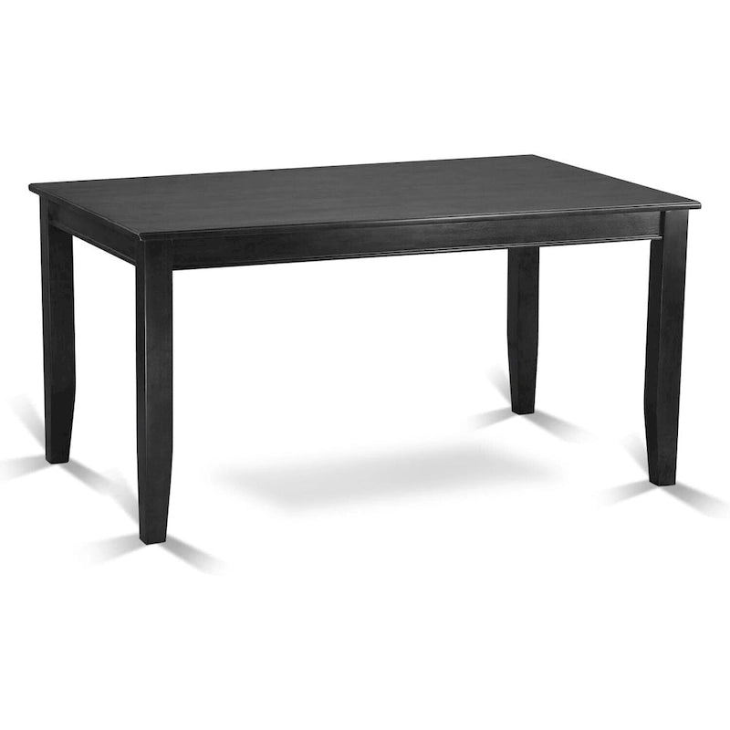 Rectangular Dining Table with Chairs - Asian Hardwood, Double X-Back Design, 36"x60", Black Finish, 4 or 6 Chairs