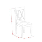 Rectangular Dining Table with Chairs - Asian Hardwood, Double X-Back Design, 36"x60", Black Finish, 4 or 6 Chairs