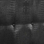 Upholstered Bed with LED - Tufted Headboard, Mirror Trim, Faux Leather, 600 lbs, Queen/King/Cal King, 3 Colors, Modern Glam