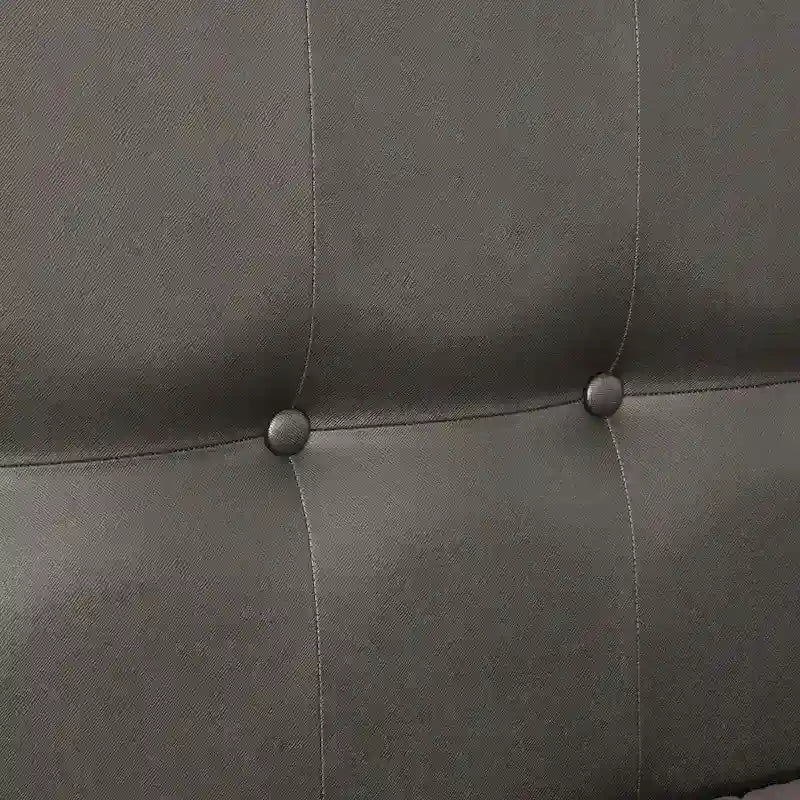 Upholstered Bed with LED - Tufted Headboard, Mirror Trim, Faux Leather, 600 lbs, Queen/King/Cal King, 3 Colors, Modern Glam