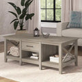 Coffee Table with Storage - 47"W x 24"D x 18"H, 2 Drawers, X Pattern, 50 lbs Capacity, 8 Colors, Coastal Farmhouse