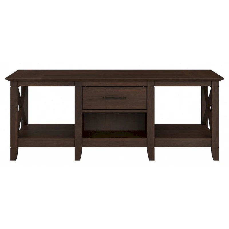 Coffee Table with Storage - 47"W x 24"D x 18"H, 2 Drawers, X Pattern, 50 lbs Capacity, 8 Colors, Coastal Farmhouse