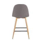 Counter Stool - 23.75" Seat Height, Mid-Century Modern, Upholstered, Metal Legs, Footrest, 250 lbs Capacity, 7 Colors