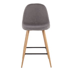 Counter Stool - 23.75" Seat Height, Mid-Century Modern, Upholstered, Metal Legs, Footrest, 250 lbs Capacity, 7 Colors