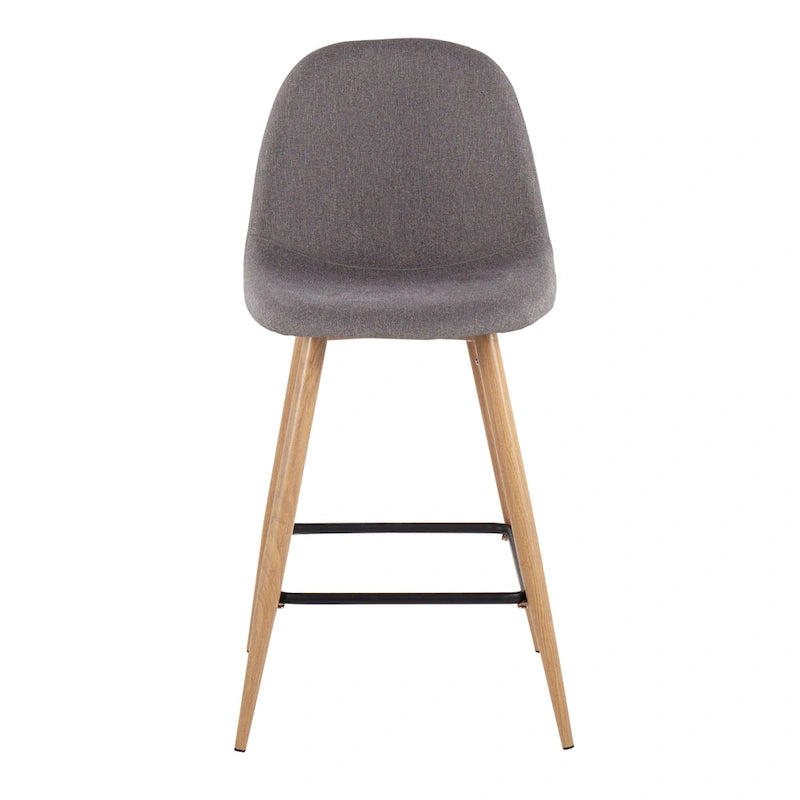 Counter Stool - 23.75" Seat Height, Mid-Century Modern, Upholstered, Metal Legs, Footrest, 250 lbs Capacity, 7 Colors