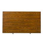 Coffee Table - 48"W x 27"L x 19"H, Oak, 2 Drawers, Planked Top, Tapered Legs, Antique Brass Hardware, Rectangular