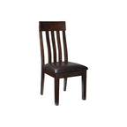 Dining Chair - Dark Brown, Wide-Slat Rake-Back, Lumbar Support, Cushioned Seat, Clean-Lined Classic Style, Dining Height