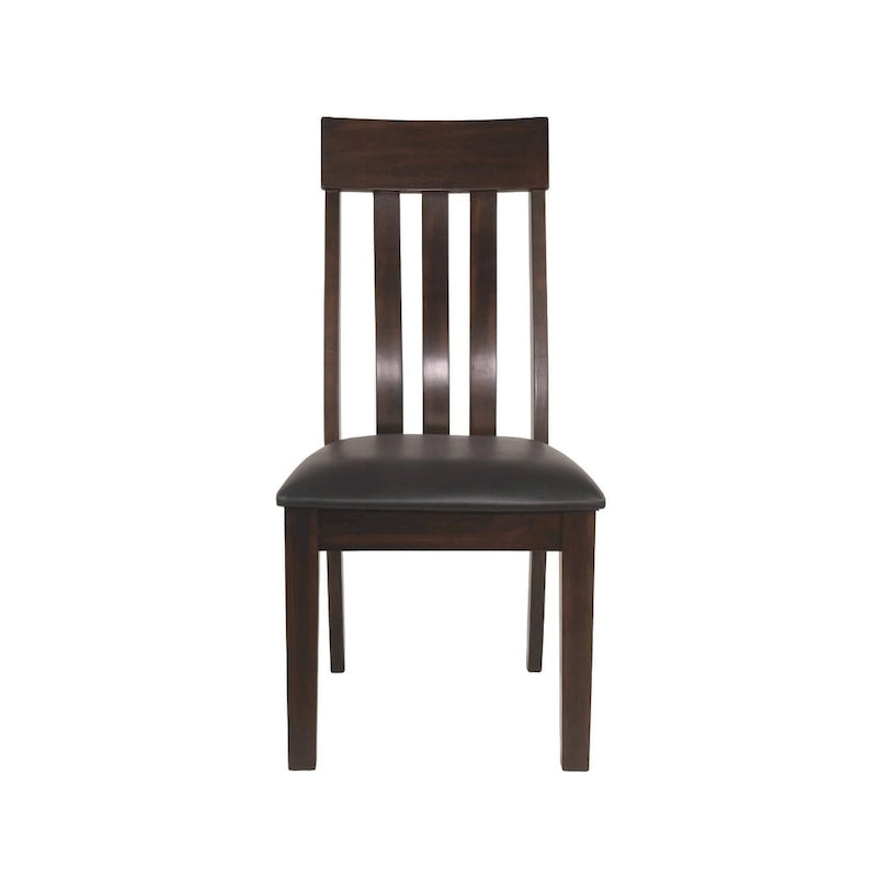 Dining Chair - Dark Brown, Wide-Slat Rake-Back, Lumbar Support, Cushioned Seat, Clean-Lined Classic Style, Dining Height