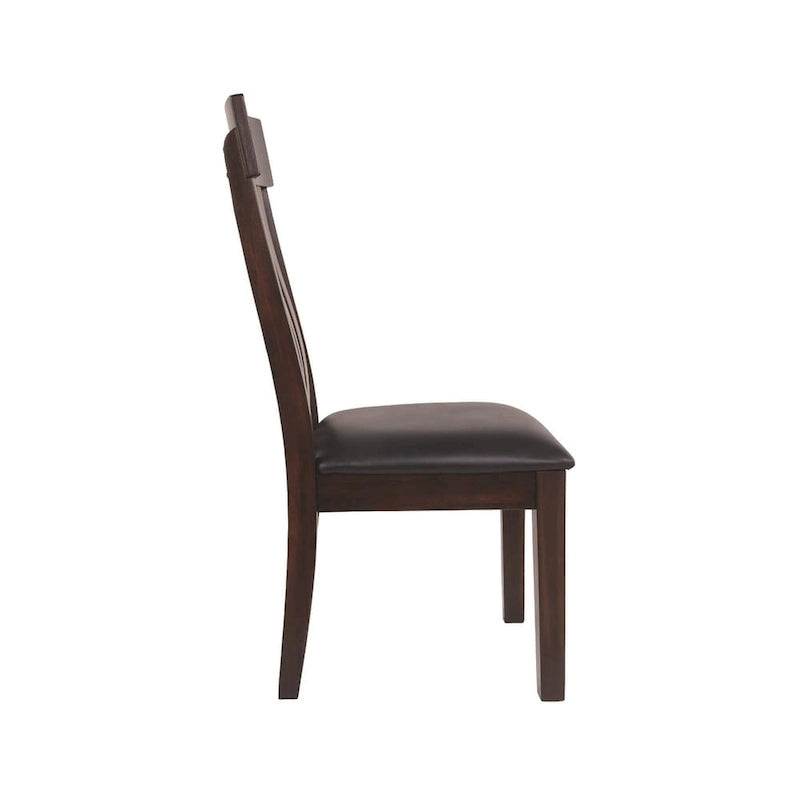 Dining Chair - Dark Brown, Wide-Slat Rake-Back, Lumbar Support, Cushioned Seat, Clean-Lined Classic Style, Dining Height