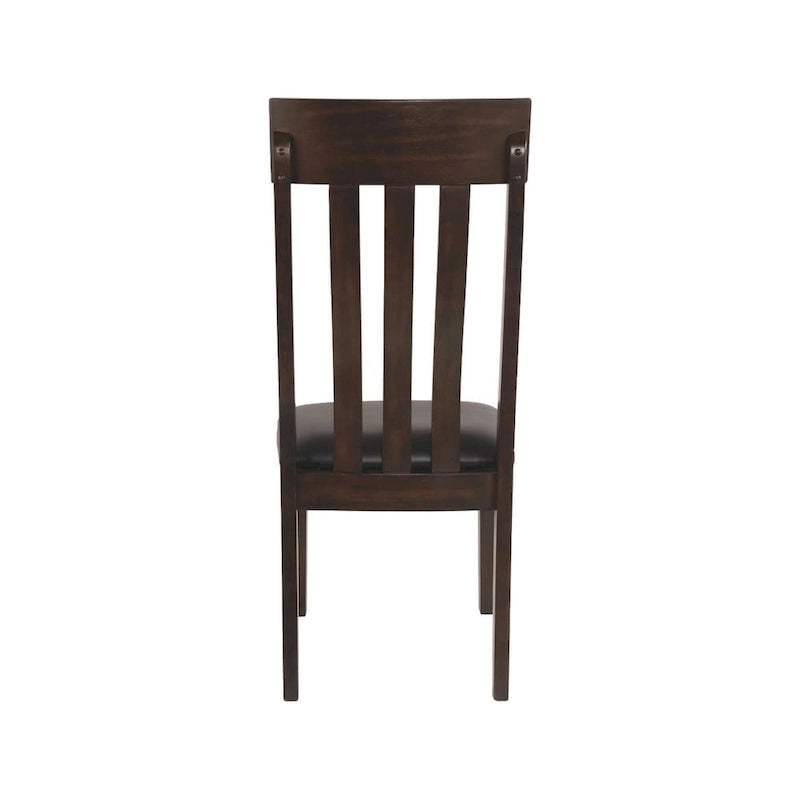 Dining Chair - Dark Brown, Wide-Slat Rake-Back, Lumbar Support, Cushioned Seat, Clean-Lined Classic Style, Dining Height