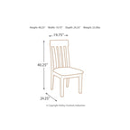 Dining Chair - Dark Brown, Wide-Slat Rake-Back, Lumbar Support, Cushioned Seat, Clean-Lined Classic Style, Dining Height