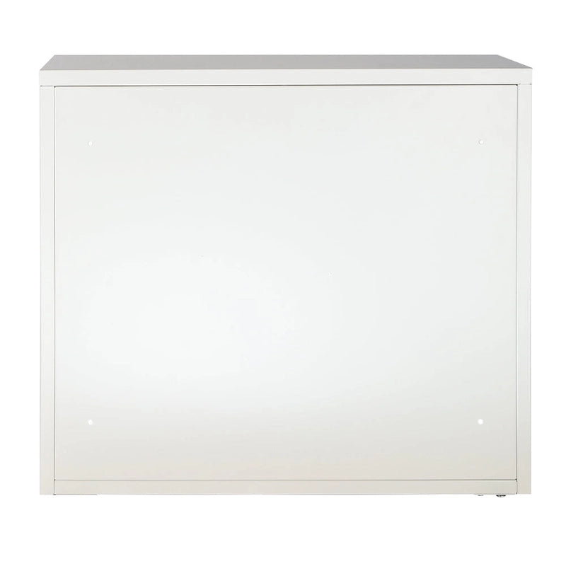 Glass Door Wall Cabinet - 3-Tier Shelves, Fluted Glass, Steel Frame, Wall/Floor Mount, 33 lbs Capacity, Retro Style