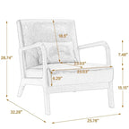 Upholstered Accent Chair - 25.8"W x 28.7"H x 32.3"D, Cotton/Linen, Wood Frame, 350 lbs, Mid-Century Modern, 5 Colors