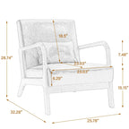 Upholstered Accent Chair - 25.8"W x 28.7"H x 32.3"D, Cotton/Linen, Wood Frame, 350 lbs, Mid-Century Modern, 5 Colors