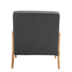 Upholstered Accent Chair - 25.8"W x 28.7"H x 32.3"D, Cotton/Linen, Wood Frame, 350 lbs, Mid-Century Modern, 5 Colors