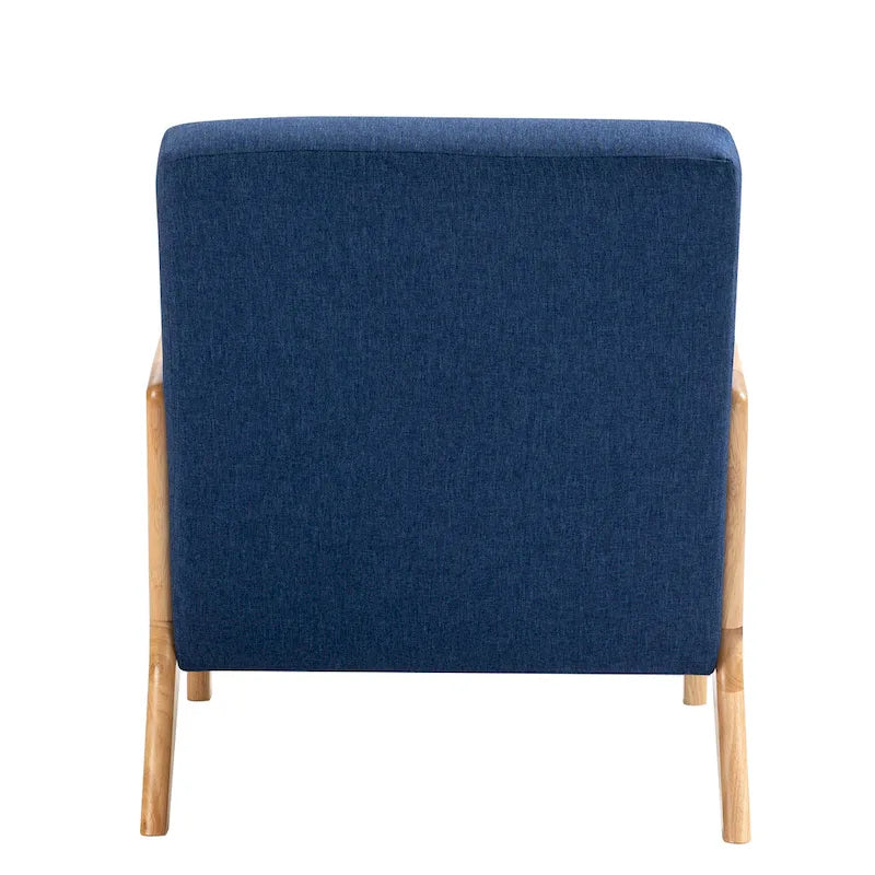 Upholstered Accent Chair - 25.8"W x 28.7"H x 32.3"D, Cotton/Linen, Wood Frame, 350 lbs, Mid-Century Modern, 5 Colors