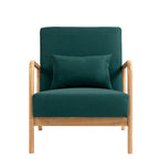 Upholstered Accent Chair - 25.8"W x 28.7"H x 32.3"D, Cotton/Linen, Wood Frame, 350 lbs, Mid-Century Modern, 5 Colors