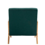Upholstered Accent Chair - 25.8"W x 28.7"H x 32.3"D, Cotton/Linen, Wood Frame, 350 lbs, Mid-Century Modern, 5 Colors