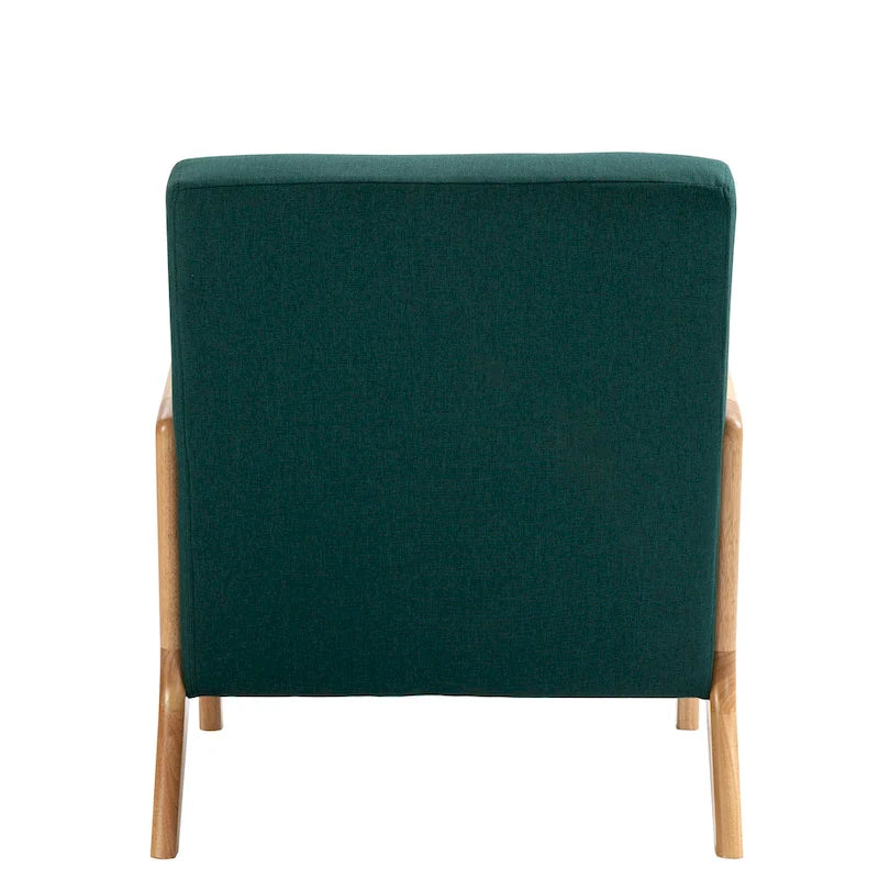 Upholstered Accent Chair - 25.8"W x 28.7"H x 32.3"D, Cotton/Linen, Wood Frame, 350 lbs, Mid-Century Modern, 5 Colors