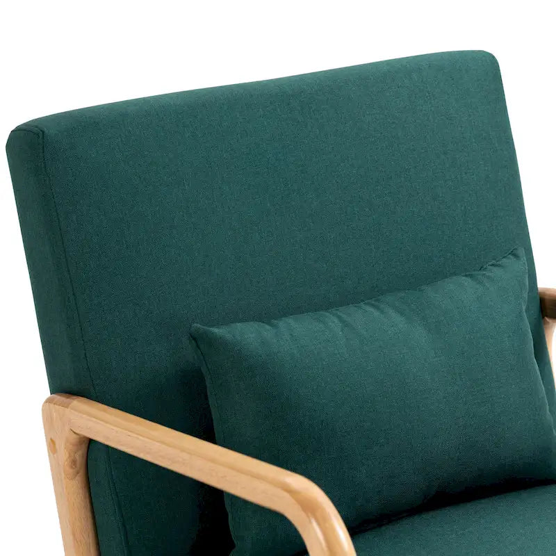 Upholstered Accent Chair - 25.8"W x 28.7"H x 32.3"D, Cotton/Linen, Wood Frame, 350 lbs, Mid-Century Modern, 5 Colors