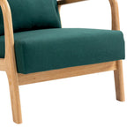 Upholstered Accent Chair - 25.8"W x 28.7"H x 32.3"D, Cotton/Linen, Wood Frame, 350 lbs, Mid-Century Modern, 5 Colors
