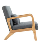 Upholstered Accent Chair - 25.8"W x 28.7"H x 32.3"D, Cotton/Linen, Wood Frame, 350 lbs, Mid-Century Modern, 5 Colors