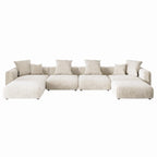 Corduroy Sofa - 181.1"W, Oversized, Reversible, Removable Covers, 660 lbs/Seat, Solid Wood Frame, 6 Pillows, Black/Brown/Beige