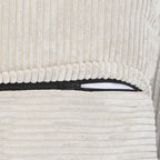 Corduroy Sofa - 181.1"W, Oversized, Reversible, Removable Covers, 660 lbs/Seat, Solid Wood Frame, 6 Pillows, Black/Brown/Beige